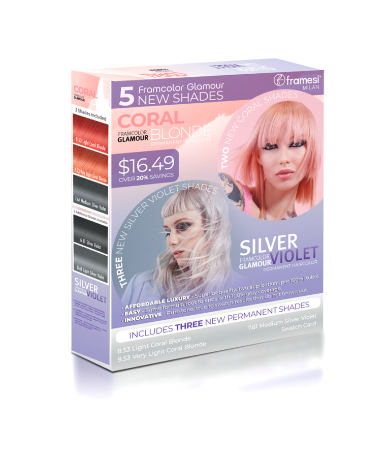 Framcolor Glamour New Coral Blonde / Silver Violet Try Me Kit framesi