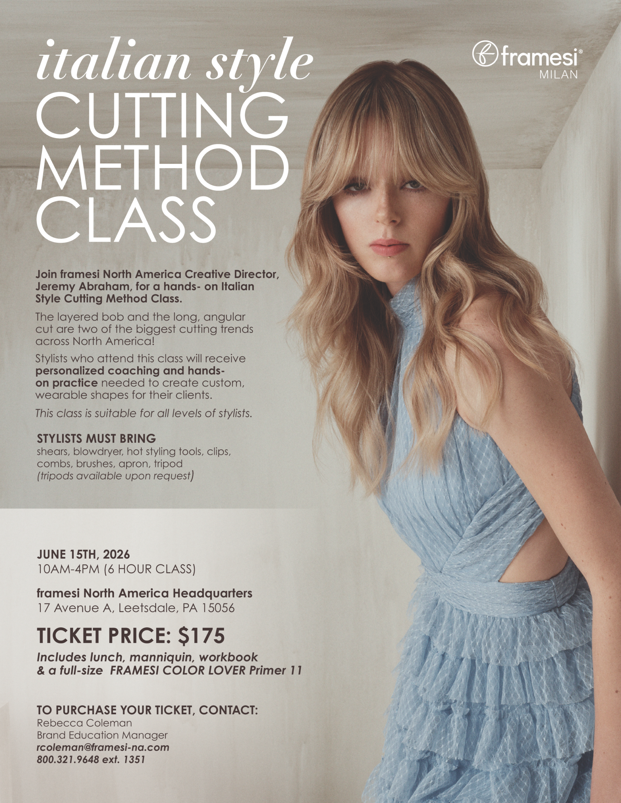 Italian Style Cutting Method Class Flyer
